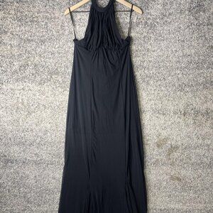 Let Me Be‎ Dress Womens Small Black Halter Maxi Open Back Formal Evening Mesh